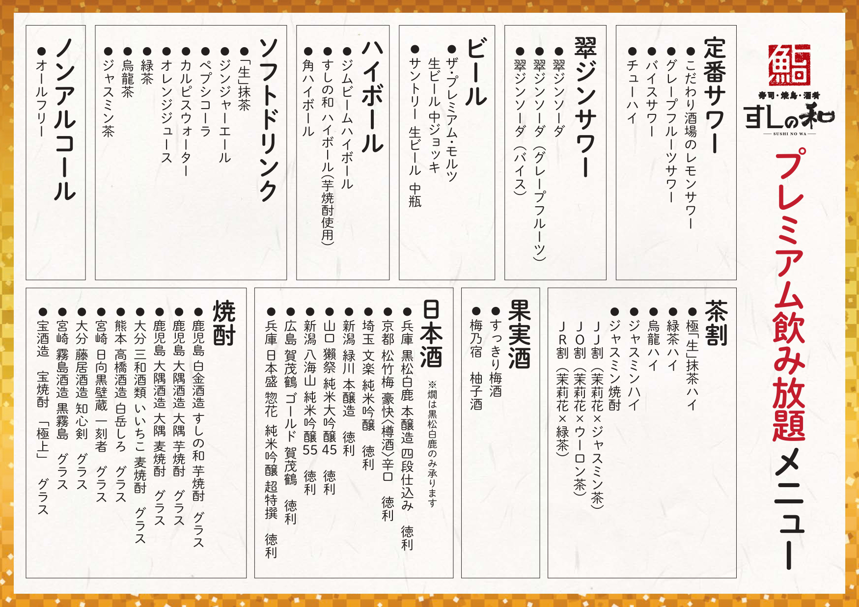すしの和　コースメニュー